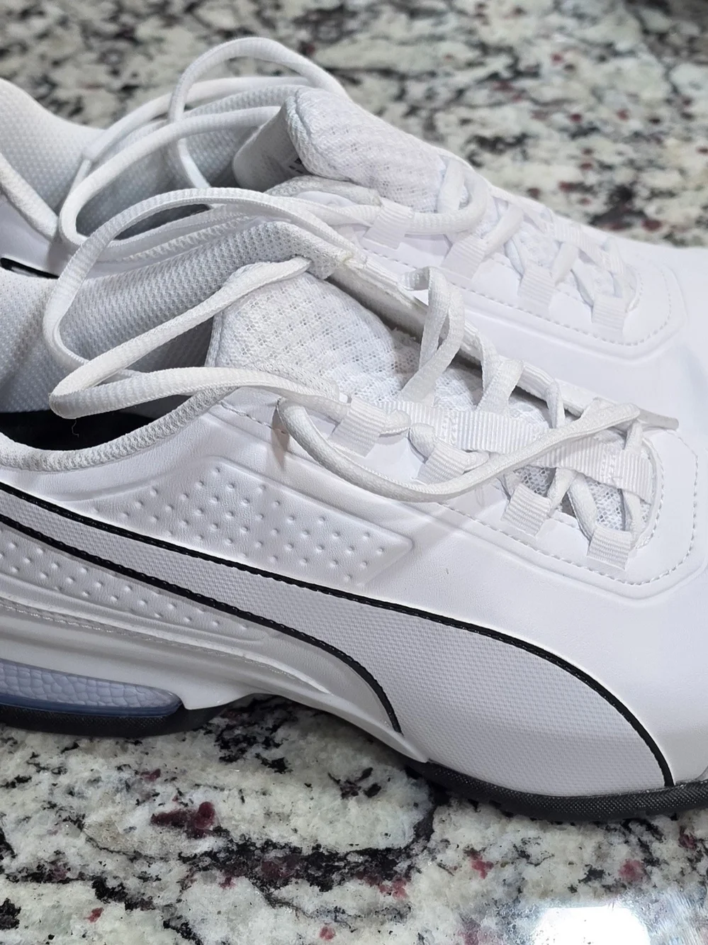 Puma Men's White Sneakers with Black Accent